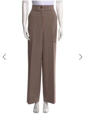 High-Waist Wide-Leg Plaid Tory burch Trousers size 12